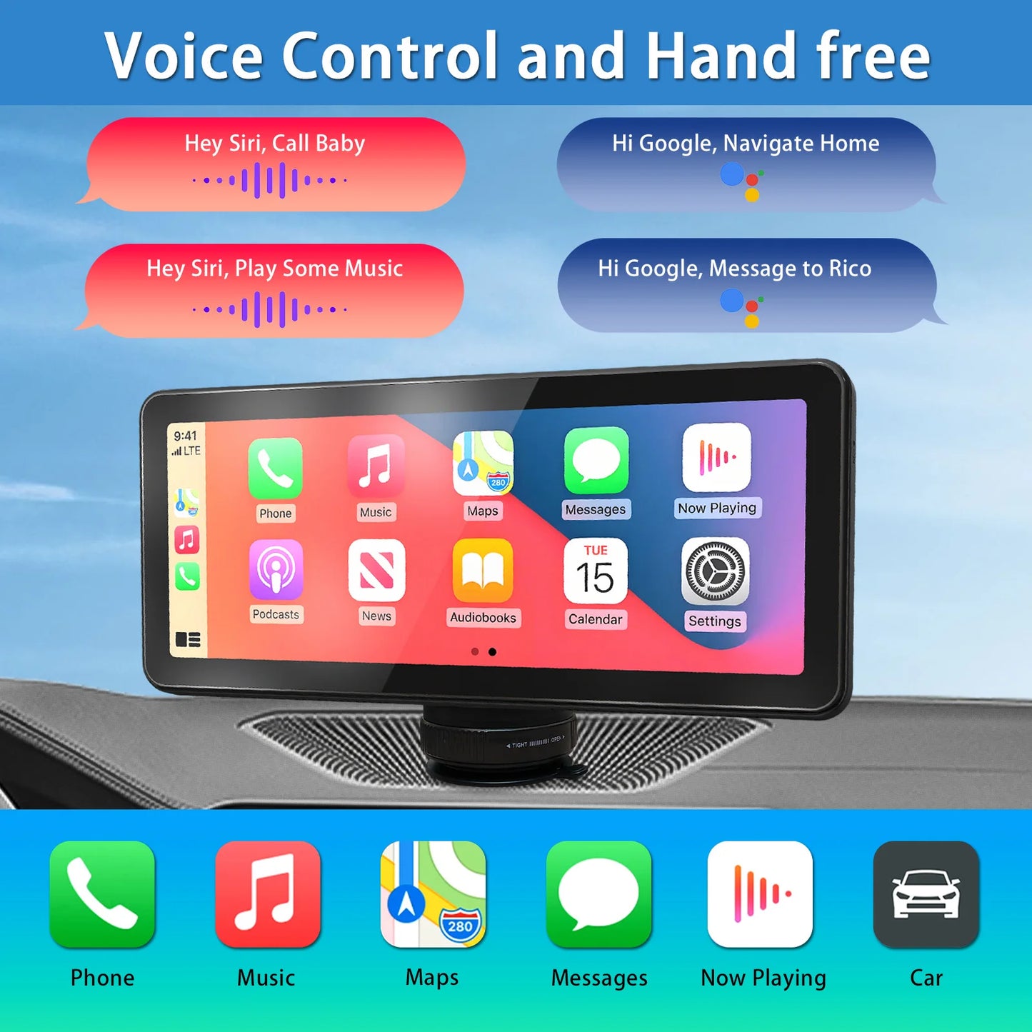 DriveSync™ 10” Wireless CarPlay Big Screen
