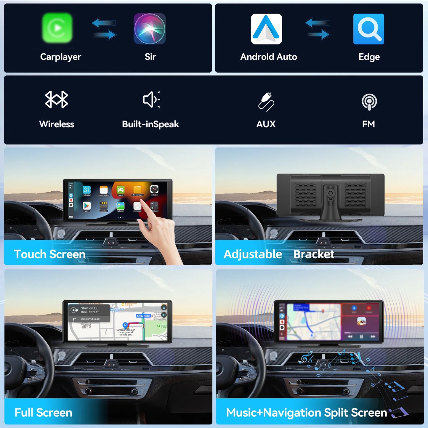 DriveSync™ 10” Wireless CarPlay Big Screen